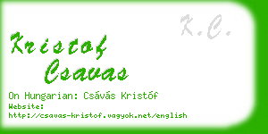 kristof csavas business card